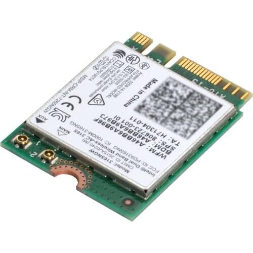 Dual Band 2.4G 5Ghz 433Mbps 3165AC NGFF 802.11AC WiFi 3165NGW M.2 WLAN Card +BT 4.0 Network Adapter