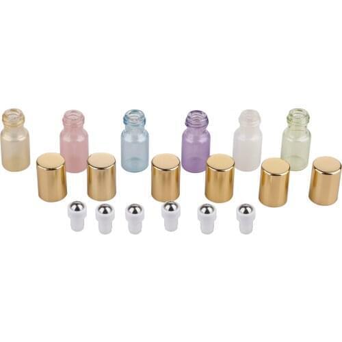 Essential Roller Ball Bottle Oil Bottle Bottling Refillable Bottles Mental Glass Makeup Macaron Color Perfume Glass Bottle