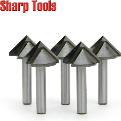6*22MM 90 Degree V Groove Router Bit Chamfering Milling Cutter Woodworking CNC Tools 3D Engraving Cutters Carbide End Mill Set