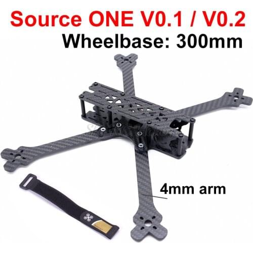 Source ONE V0.1 / V0.2 7inch 300mm carbon Fiber frame Quadcopter Frame Kit with 4mm Arm for FPV Racing Drone