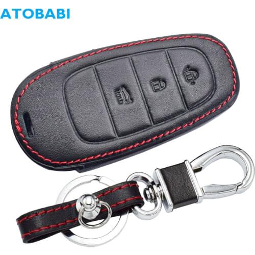 Leather Car Key Cases 3 Buttons Smart Keyless Entry Remote Control Fobs Protector Cover Jacket For Hyundai Sonata 2019 2020 2021