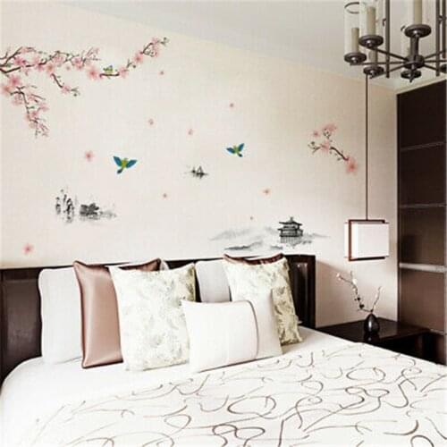 Beautiful Removable Wall Stickers Large Cherry Peony Flower Petals Art Decal DIY Home Decor