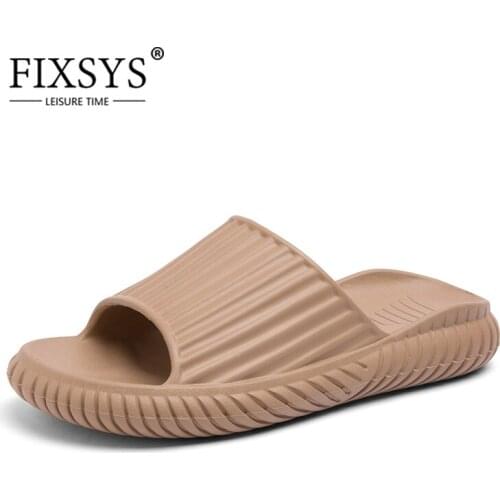 FIXSYS 2021 Arrive Men Slippers Mens Summer Slides Outdoor Cool Beach Sandals Lightweight Clogs Indoor Home Shoes Plus Size 48