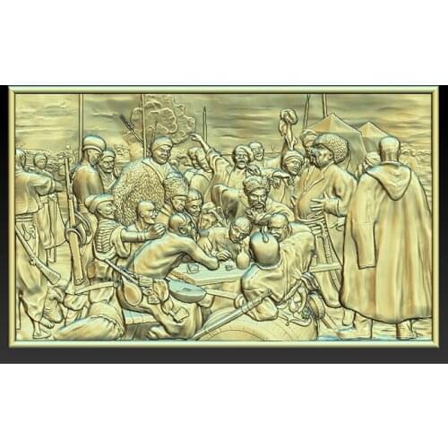 3d STL Model for CNC Router Engraver Carving Machine Relief Artcam Aspire- Western style relief painting CNC files