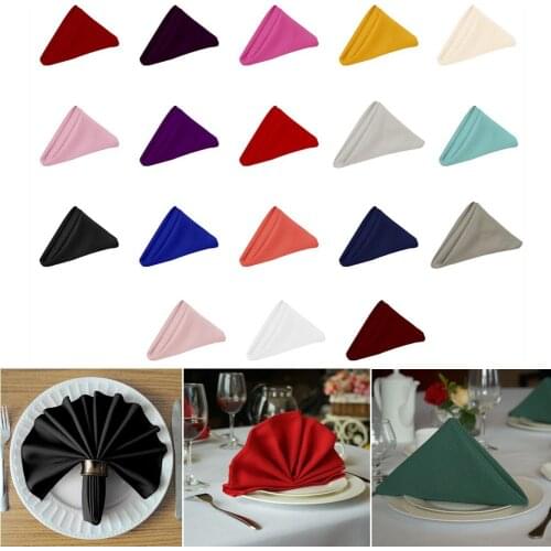 1/8PCS Washable Luxury Soft Retro Handkerchief Wedding Table Cloth Faux Satin Cloth Dinner Decor Square Table Napkins