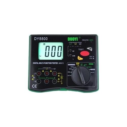 New DY5500 Insulation Tester Earth Tester Meter Voltmeter Phase Indicator 4 In 1