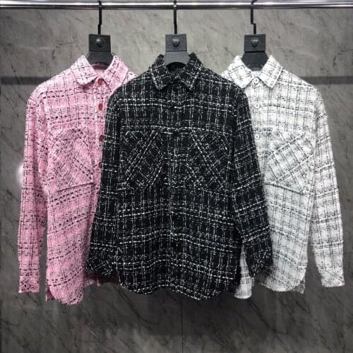 Long Sleeve Casual Plaided Loose Shirt for Woman and Man 2021 Spring Summer Designer Luxury Female Clothing Harajuku