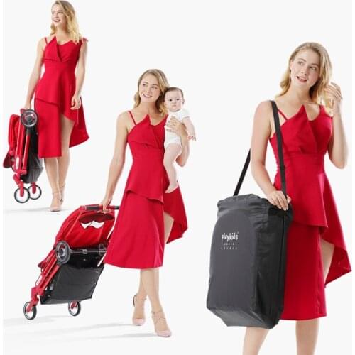 Playkids High Landscape Portable Trolley Lightweight Foldable Baby Stroller Ultra-thin Pram 4 Season Can be Sit and Lie