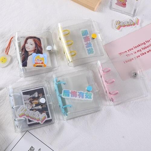 Transparent Mini Binder Loose Leaf Cover Portable Notebook Notepad with Ring Soft Creative PVC Protective Sleeve Office Supplies