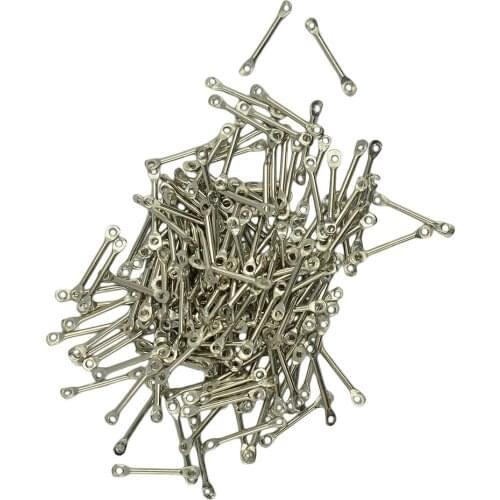 Wholesale 100pcs Silver Straight Metal Bar Connectors Links Necklace Making