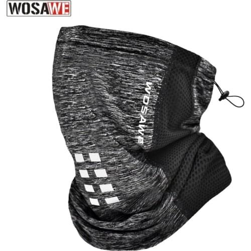 WOSAWE Summer Reflective Cycling Bandana Scarf Ice Silk Anti-UV Breathable Neck Buff Mountain Bike Bicycle MTB Riding Scarf