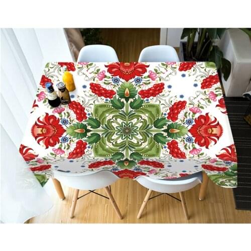 3D Geometry Floral Pattern Tablecloth Waterproof Cloth Thicken Rectangular and Round Table Cloth for Wedding