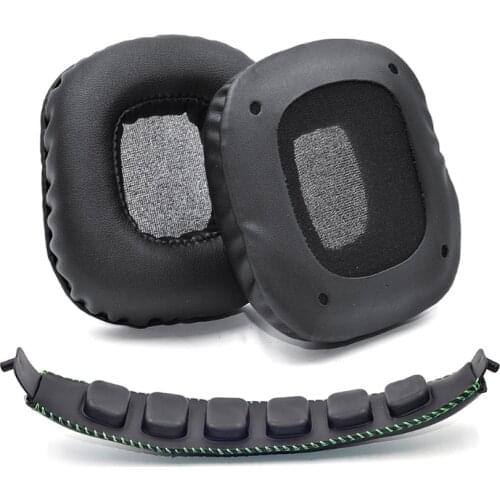 Replacement Leather Ear Pads Soft Foam Ear Cushion Cover and Headband Pad for Razer Tiamat 7.1 Gaming Headset