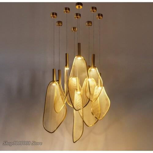 Modern Fan Shape LED Pendant Lights Personality Parlor Pendant Lamp Bedroom Restaurant Hanging Lamp Home Art Decor Luminaire