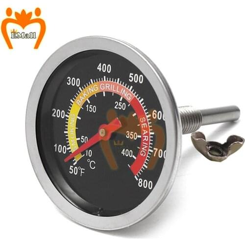 Stainless Steel BBQ Smoker Grill Thermometer Temperature Gauge 50-800 Degrees Fahrenheit 10-400 Degrees Celsiu Food Cooking Oven