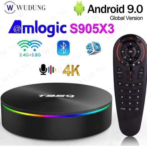 Android 9.0 T95Q Smart TV box 4GB 64GB Smart 4K HD DDR3 Amlogic S905X3 Quad Core Dual Band 2.4G&5G WiFi H.265 BT4.0 Set Top Box
