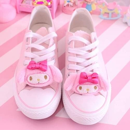Japanese sweet lolita shoes round head flat board shoes kawaii girl sneakers kawaii shoes loli cos