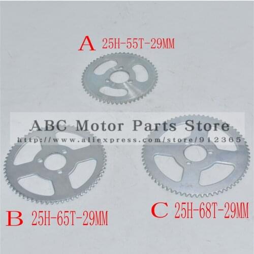 55T 65T 68T 25H 29mm Rear Sprocket Mini Moto ATV Quad Dirt Pit Pocket Bike Cross 47cc 49cc Parts