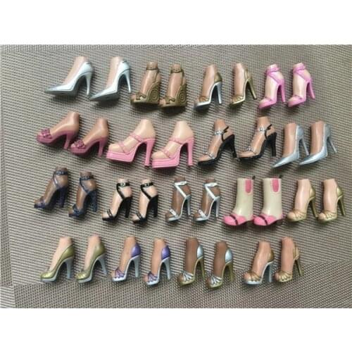 Female Doll Shoes Original Bratz Doll Body Shoes High Heels Multi Color Doll Boots 1/6 Doll Decors Black Gold Pink Brown Shoes