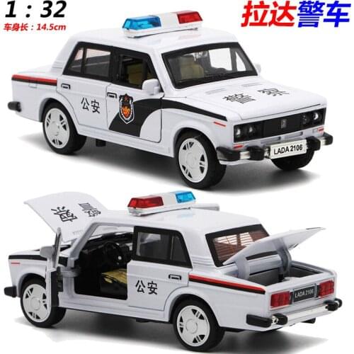 1:32 Toy Car LADA Police Metal Toy Alloy Car Diecasts & Toy Vehicles Car Model Miniature Scale Model Car Toy For Children