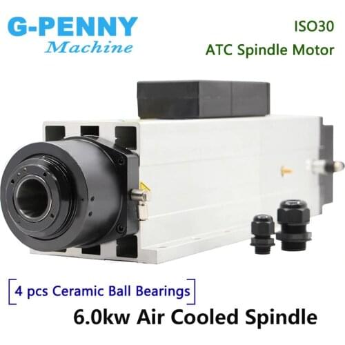 6.0kw ATC spindle Automatic Tool Change Spindle 220v / 380v air cooled spindle motor instead of 4.5kw ATC for woodworking router