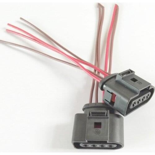 4Pin Car Engine Ignition Coils Plug Pigtail Connector For Volkswagen Passat B5 Seat For Audi A6L A4L A5 Q5 1J0 973 724