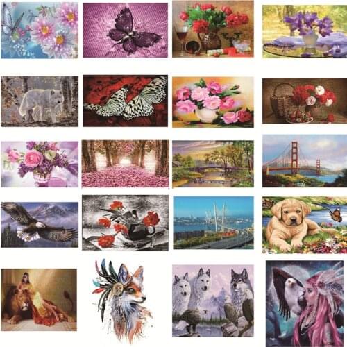 5D DIY Diamond Painting Full Square Scenery Rhinestones Pictures Diamond Embroidery Sale Landscape Diamond flower