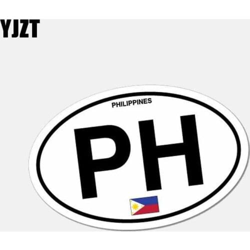 YJZT 10.5CM*6.5CM Car Sticker Philippines Country Code PH Flag Car Decal 6-2633