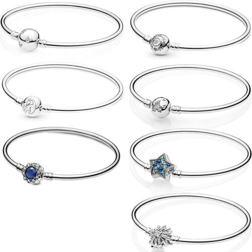 2020 NEW 100% 925 Sterling Silver Shimmering Portrait Moments Park Castle Bangle Bracelet Fit Women Original Fashion Jewelry