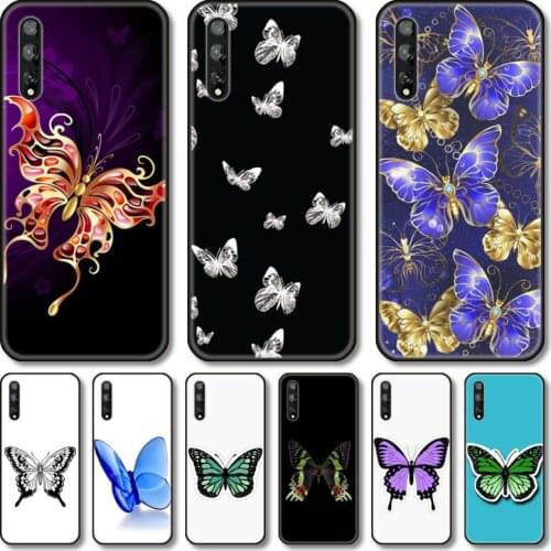 Lovely butterfly Phone Case For Huawei Y 5 6 7 8 9 A P S Pro 2020 2019 Black Shell Cover
