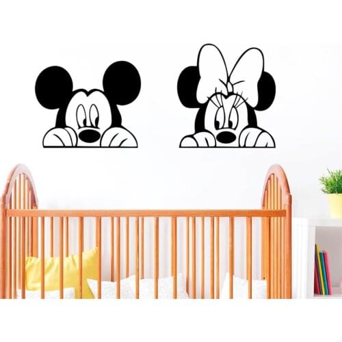 Disney mickey minnie wall stickers for kids rooms home decor accessories cartoon wall decal vinyl mural art diy wallpaper