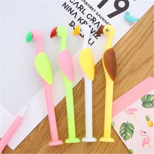 DL Cute cartoon pen Flamingo creative styling blue pen stationery Office Exquisite office supplies Exquisite office supplier
