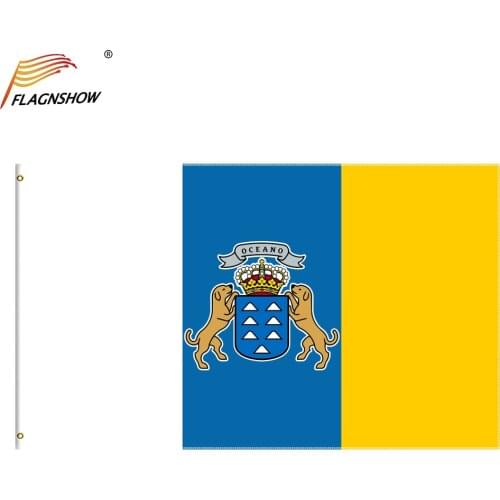 Flagnshow Canary Islands Flag and Banner 3x5 Ft Spanish Region of Canarias Flags