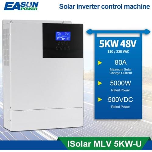 EASUN POWER MPPT Solar Inverter 5000W 110V/120V DC 48V 50HZ/60HZ Pure Sine Wave Inverter With PV 500VDC 80A Charge Controller