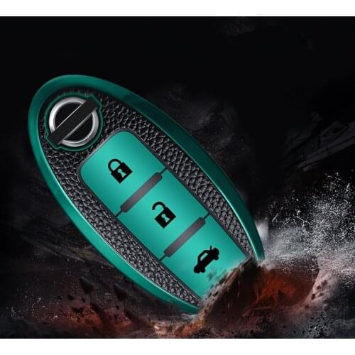 Leather TPU Car Key Cover Case Shell Keychain Holder For Nissan Rogue XTrail T32 T31 Qashqai J11 J10 Tiida Murano Juke Versa