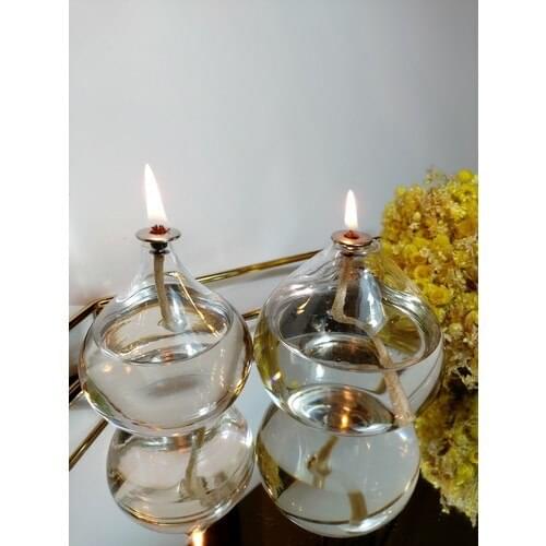 Viyale Store Drop Model Glass Oil Lamp Dual Set