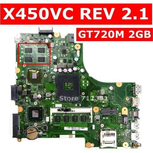 X450VC GT720M 2GB Motherboard REV 2.1 For ASUS X450VC X450V X450 A450V Laptop Mainboard Test OK