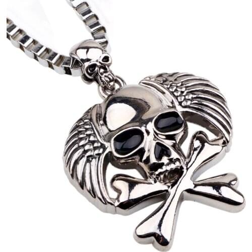 Pirates Of The Caribbean Skull Headwear Necklace Mens Jewelry Box Chain Necklace