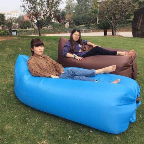 Inflatable Sofa Outdoor Camping Beach Lazy Sleeping Bag Inflatable Bed Portable Air Sofa Amphibious Dual Use Water Floating /50