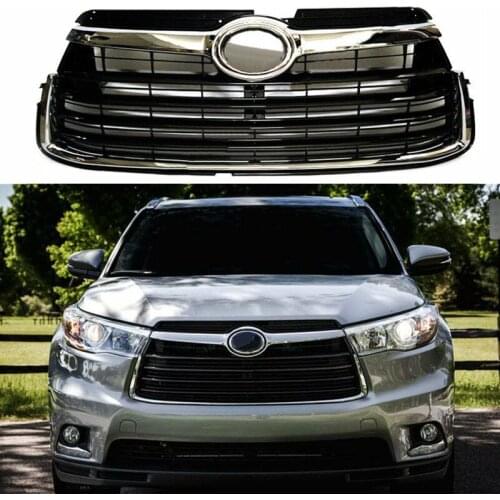 Fit For Toyota Highlander 2014 2015 2016 New Car Parts Painted Black Grille 1pcs