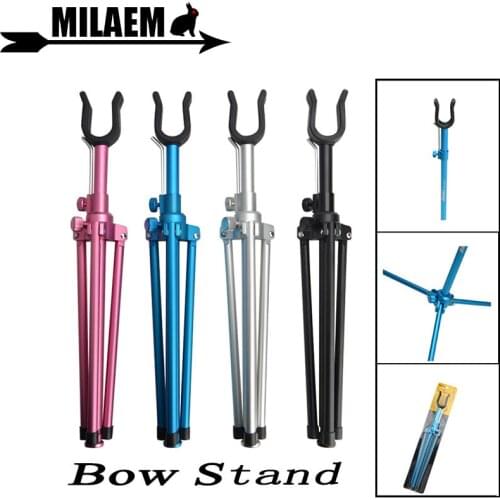 Archery Recurve Bow Stand Pure Metal Protable Foldable Recurve Bow Stand Outdoor Sports Shooting Bow And Arrow Accessories