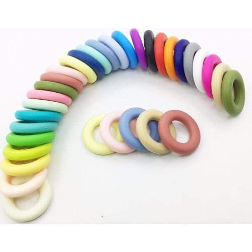 45MM of big donut of Donut Pendant Silicone Teething Necklace ~ Mumma Jewellery ~ Silicone Ring Donut pendants Beads 20pcs
