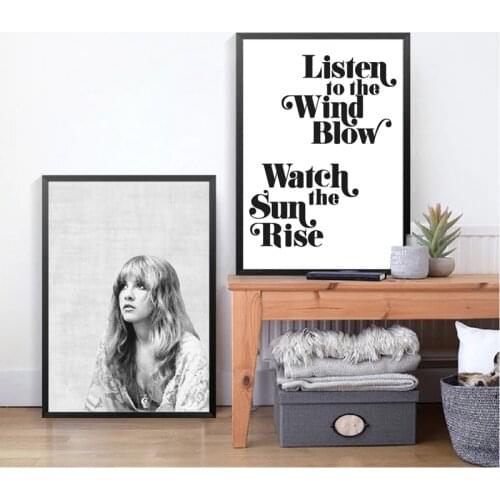 Stevie Nicks Print Fleetwood Mac Poster Woodstock Rock Music Art 1970s Rock Posters Canvas Painting Pictures Home Wall Art Decor