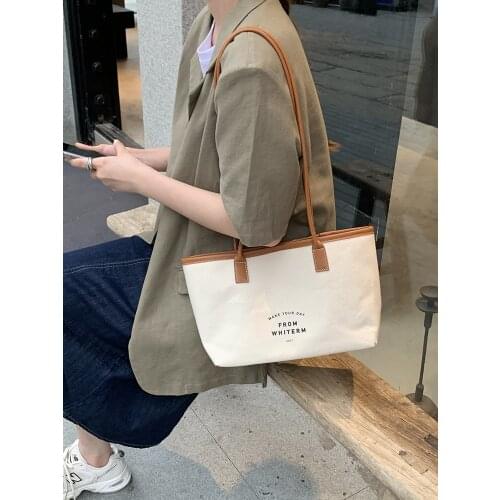Casual Large-capacity Canvas Shoulder Bag Wild Letter Printing Tote Shoulder Bag Fashion