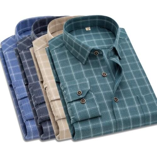 Plus Size Mens Shirt Fashion Slim Shirt Long Sleeve Cotton Shirt Solid Color Shirt Formal shirts for men