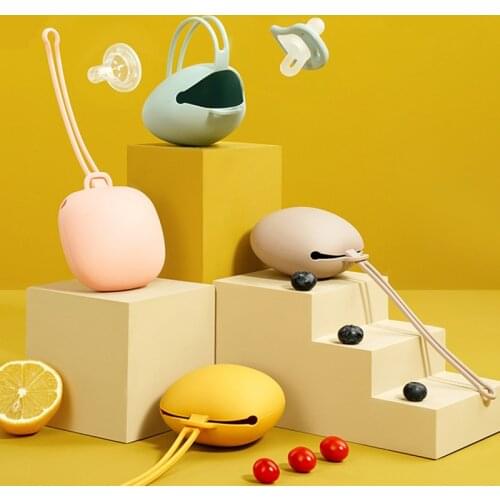 Silicone Baby Pacifier Holder BPA Free Portable Pacifier Case Infant Newborn Baby Storage Dummy Soother Storage Box Nipple Box
