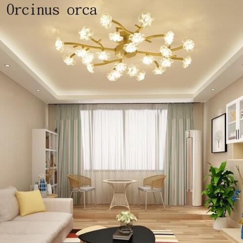 Nordic tree ceiling lamp living room dining room Post modern simple creative LED glass ceiling lamp free shipping free shipping