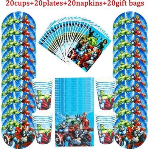Disney The Avengers Cups Spoons Forks Super Hero Plates Birthday Party Supplies Baby Shower Disposable Tableware Baptism Boys