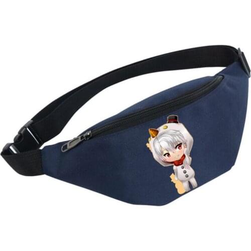 Anime Mystic Messenger Waist Bag Mens and Womens Sports Bag Running Shoulder Bag Leisure Chest Bag Canvas Small Backpack