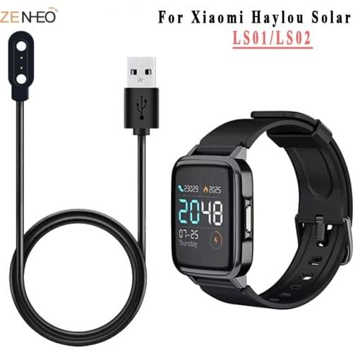 Smart Watch Dock Charger Adapter Magnetic USB Charging Cable Base Cord Wire for Haylou Solar LS01/ LS02 Smart Watch 1M